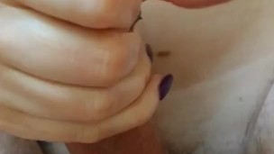 Busty manicure made a cock massage with oil and got a lot of sperm