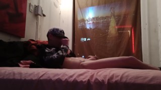 Twink plays with Monster cock