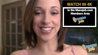 Jada Stevens uses her hands and a lot of dirty talk to coax a big cum blast from Mister POV!
