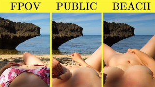 FPOV, public beach masturbate, homemade, Lionrynn