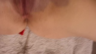 Little squirts from a tight pussy, dripping masturbation