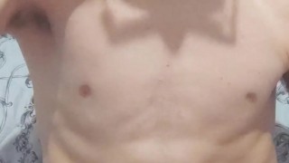 Spitting on my juicy white cock and then fingering my wet hole