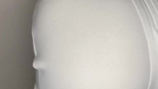 Perfect ass in white skirt