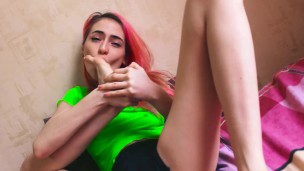 Best Footjob hd Close up She sucks her toes after I cum on her feet