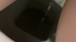 Girl pissing desperation long piss squirt
