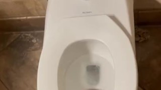 Jacking off in public restroom 