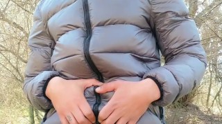 Uncut cock piss outdoor