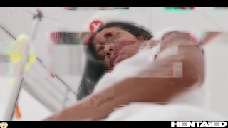 Real Life Hentai - Nurses Canela Skin takes care of huge dildos and get covered in heavy cum