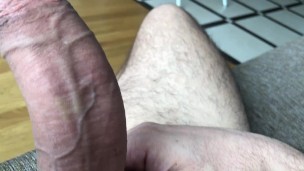 Jerking off my big cock and cumming powerfully!