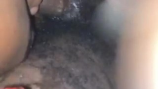 EBONY SLAPS GORILLA PUNCHER'S BIG BLACK BALLS AS SHE SUCKS!!!