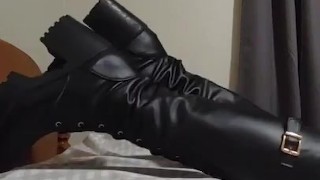 Squeaky Platform Boots On My Bed