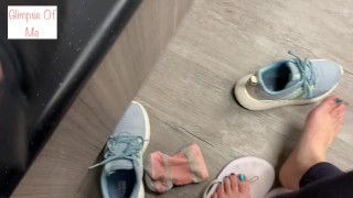 after gym tired feet removing shoes and socks - glimpseofme