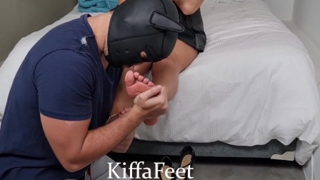 PREV Cuckold foot worship while Goddess Kiffa fucks with lover and lick cum from her soles