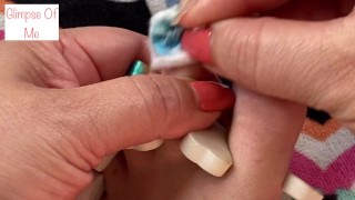 removing toenail polish close up toes - glimpseofme