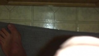 Husband secretly wears his wifes pink Lululemon Bikini, stretching the top & cumming in the bottoms 