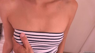 Skinny beauty fucked hard by big cock in hotel casting