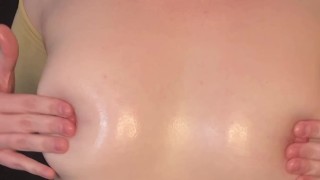 Oiled up eraser nips on Titty Tuesday