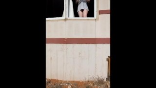 Lazy piss through my window for the neighbors to see