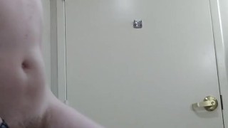 Sexy tattooed teen strips and fondles himself before a shower