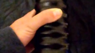 Massaging my Big Cock with toy pussy