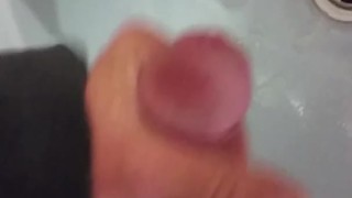 Cum shot in sink 