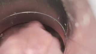 Vacuum cleaner tries to pull my clit into hose view from inside tube