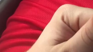 Jacking off in busy parking lot 
