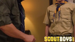 ScoutBoys Skinny cute virgin used and fucked by hung scout leader