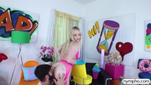 NYMPHO Blonde cutie Lilly Bell gets dicked down