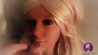 Hot Blonde Real Doll gets fantastic Facial (4K)