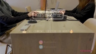 Pervert youtuber nympho finger her tight pussy on zoom before her cuckold bf returns