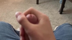 Jerking Off through my jeans and Cumming In Front of My Stepbrother
