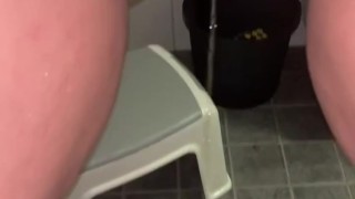 peeing in a glass, a powerful stream