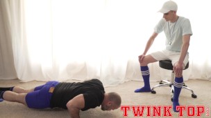 TwinkTop Sexy hung twink in jock rough fucks hairy coach