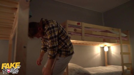 Fake Hostel Pillow Fighting Babes get their Pussies Fucked Hard by a Huge Cock