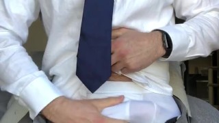 Naughty Mormon missionary beats off while his companion isn't looking