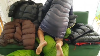 Hot cumshot on my Puffy Jacket