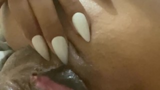 Dripping lube on tight ebony pussy and queefing on command