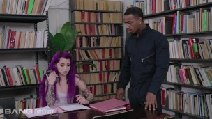 Trickery - Inked Purple Hair Punk Tricks Janitor Into Sex