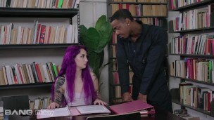 Trickery - Inked Purple Hair Punk Tricks Janitor Into Sex
