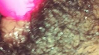 Playing with my wet hairy pussy for my stuff 