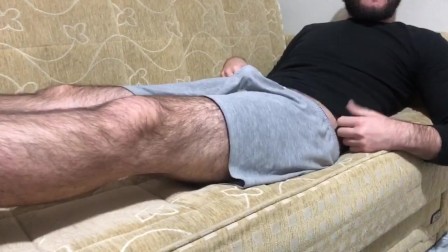 Very hairy man dick massage masturbate
