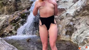 Horny Girl blowjob and had Risky Sex in Nature