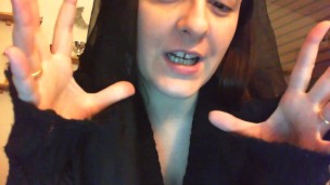 Bad nun swears like never before and denies god for your hard cock