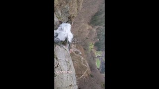 Risky Public Handjob and Big Ass Doggyfuck at Waterfall