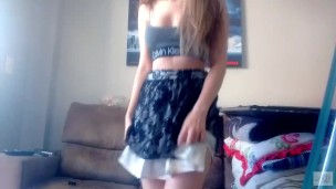 just your girl trying to strip dance in a hot little skirt