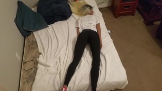 Just a Doll laying there in size 0 yoga pants