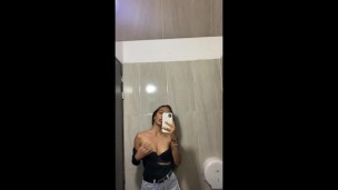 My girlfriend sends me video in the bathroom of a disco