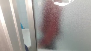 Milf ask information and seduce chif with her big tits and fuck in the toilet
