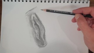 Drawing a sexy Vagina. Porn art Video number 1